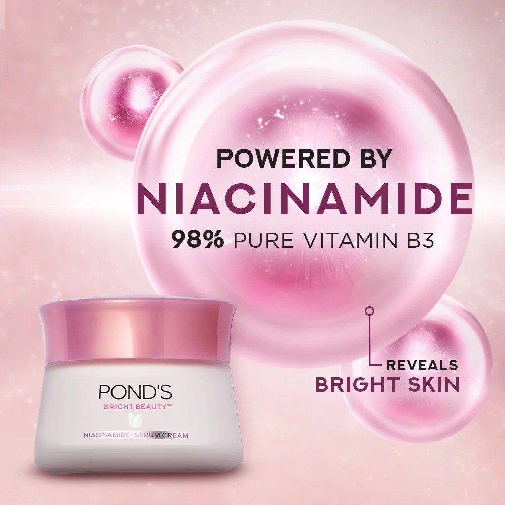 POND'S Bright Beauty SPF 15 PA ++ Day Cream Non-Oily, Mattifying Daily Face Moisturizer - With Niacinamide to Lighten Dark Spots for Glowing Skin