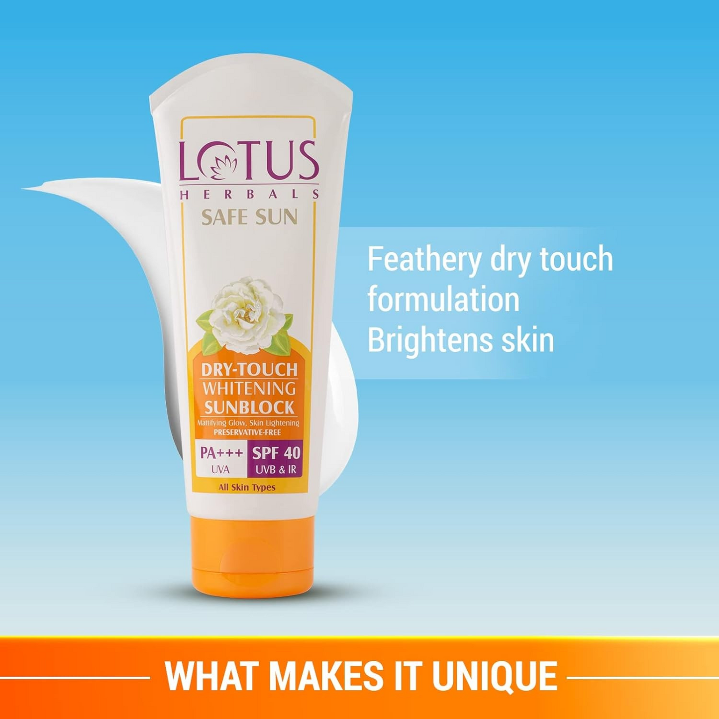 Lotus Safe Sun Dry-Touch Whitening Sunscreen SPF 40 PA+++ 50g