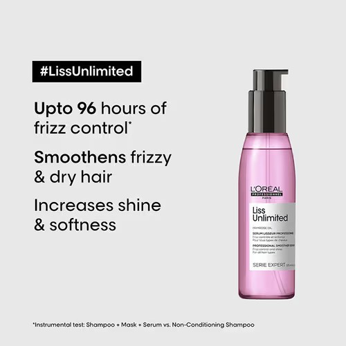 L'Oréal Professionnel Serie Expert Liss Unlimited Blow Dry Serum 125 Ml, For Frizz-Free Hair