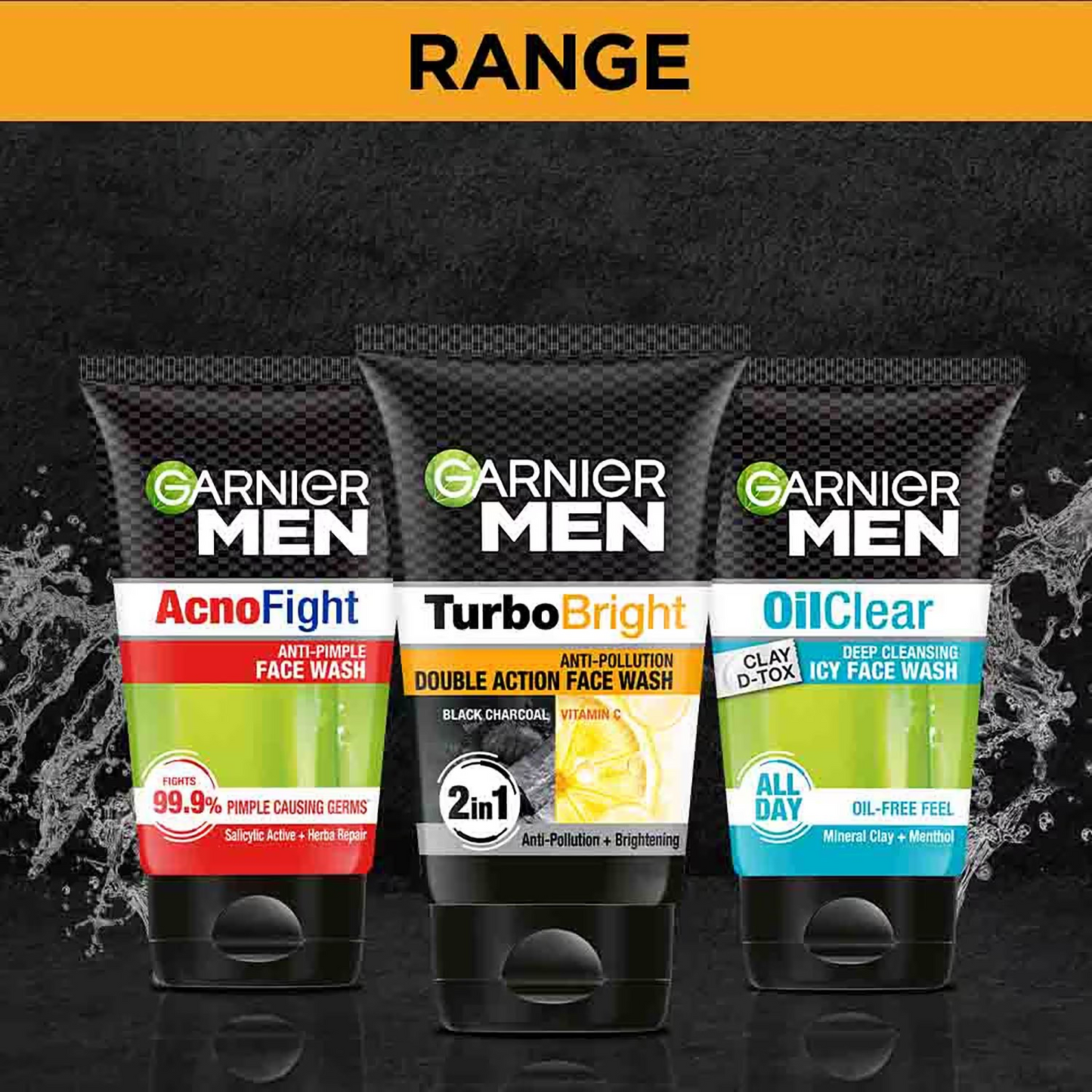 Garnier Men Turbo Bright Anti-Pollution Double Action Face Wash