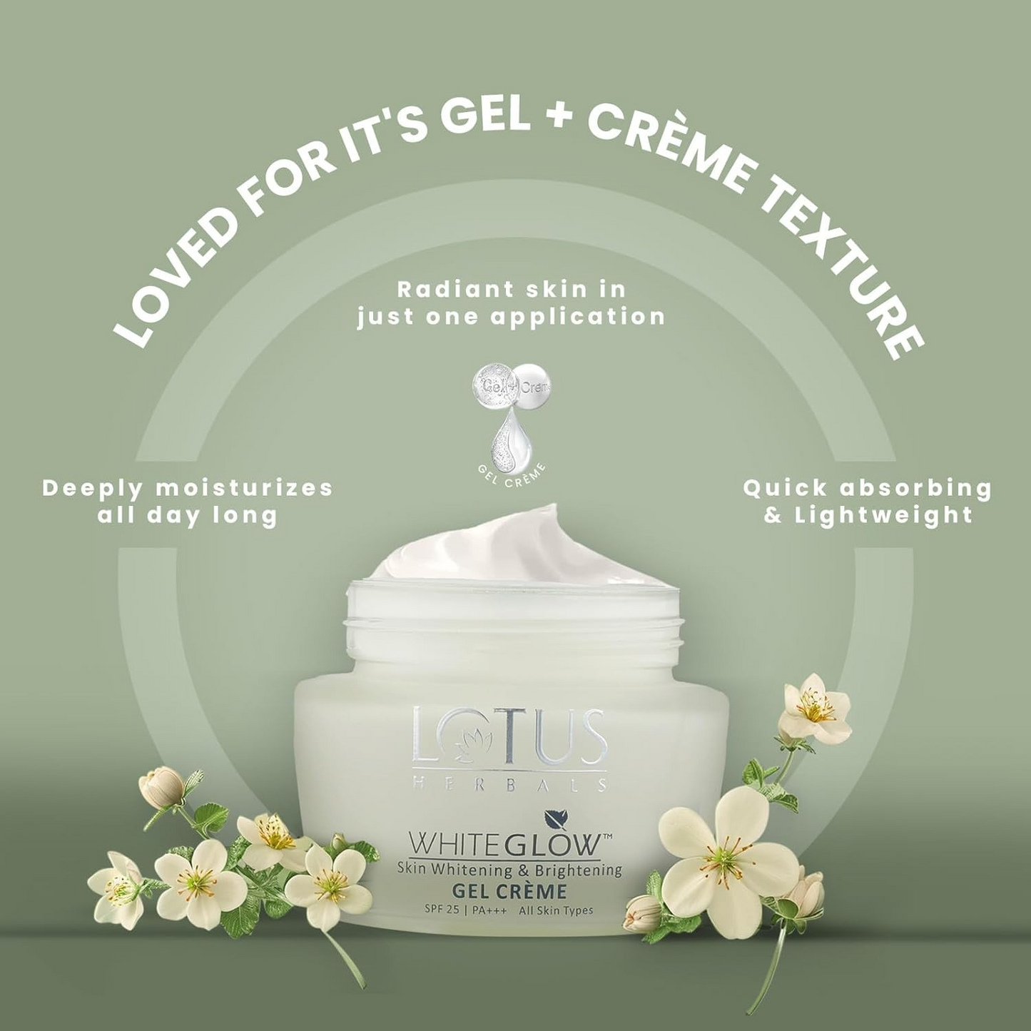 Lotus Herbals WHITEGLOW Skin brightening Gel Cream SPF 25 PA+++