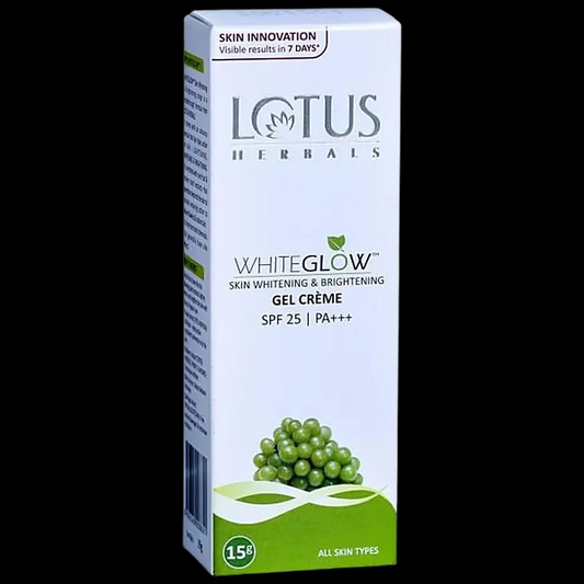 Lotus Herbals Whiteglow Skin Whitening & Brightening Gel Cream SPF-25 I PA+++, 15g