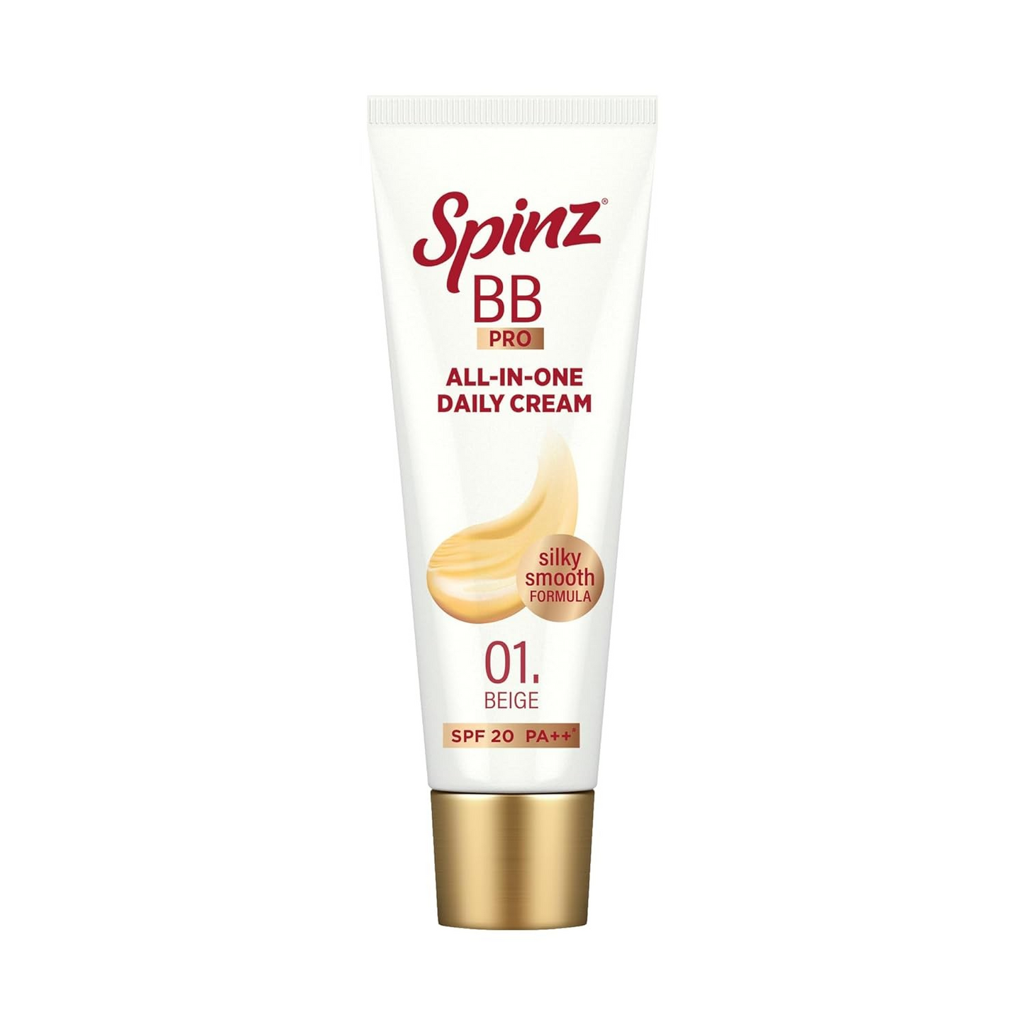 Spinz BB Pro Brightening & Beauty Face Cream with SPF 20 PA++ (Beige 01) | All-in-One Daily Cream with Silky Smooth Formula | Instant Brightness, Covers Dark Spots
