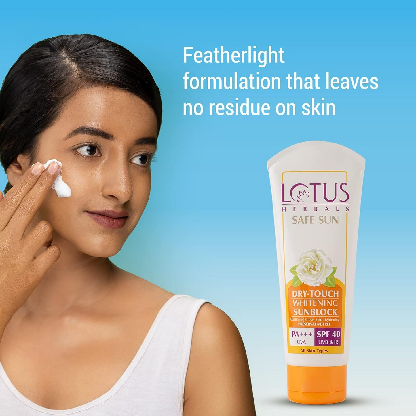 Lotus Safe Sun Dry-Touch Whitening Sunscreen SPF 40 PA+++ 50g